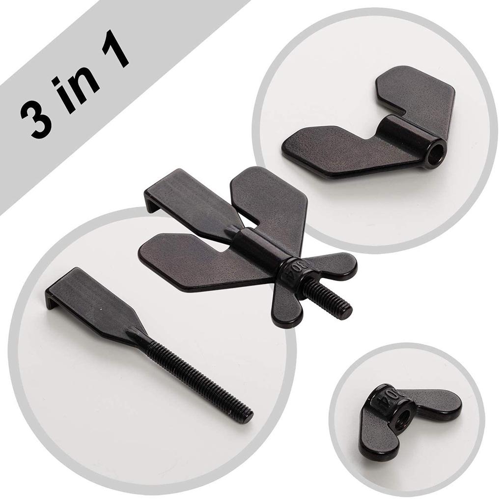 Stainless Steel Small Portable Door Lock Security Bedroom Safety Lock Black