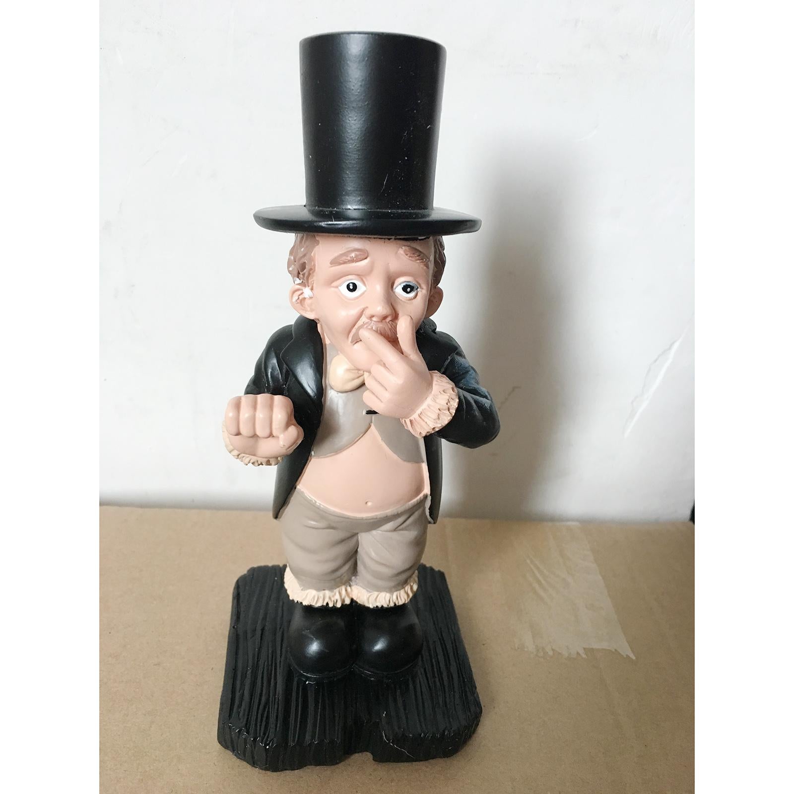 Resin Butler Shape Ornament Garden Statues Outdoor Yard Ornament Decor 20x8x8cm A