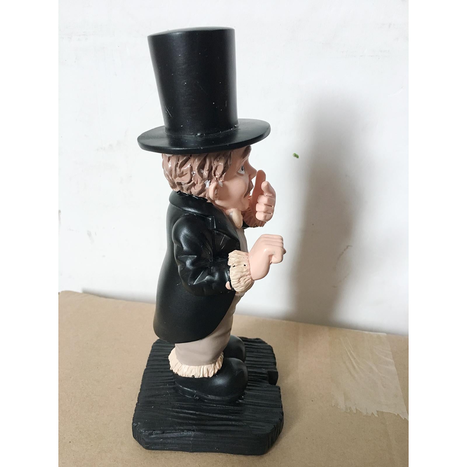 Resin Butler Shape Ornament Garden Statues Outdoor Yard Ornament Decor 20x8x8cm A