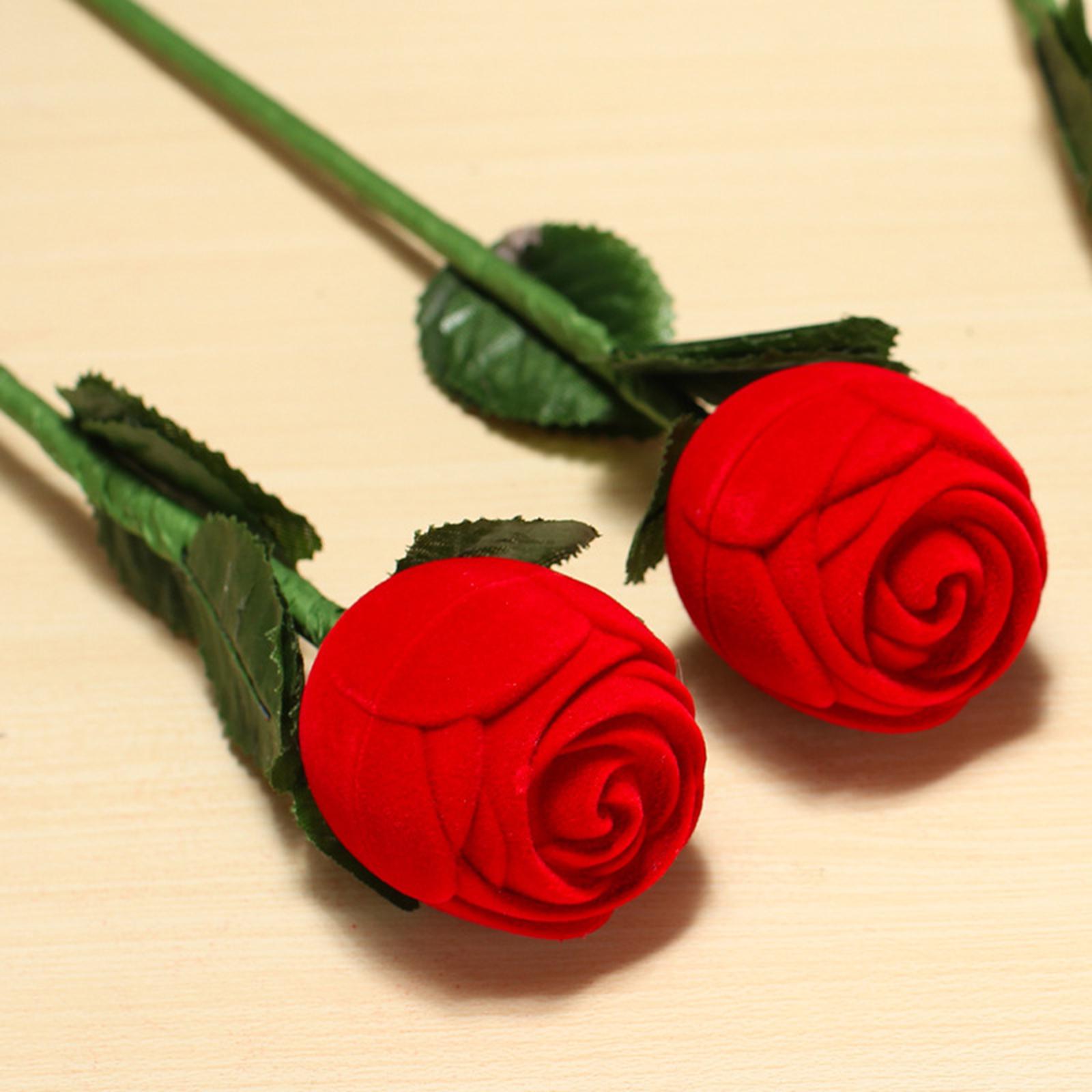 Romantic Valentines Day Rose Propose Ring Box Gift For Woman Fiancee Love