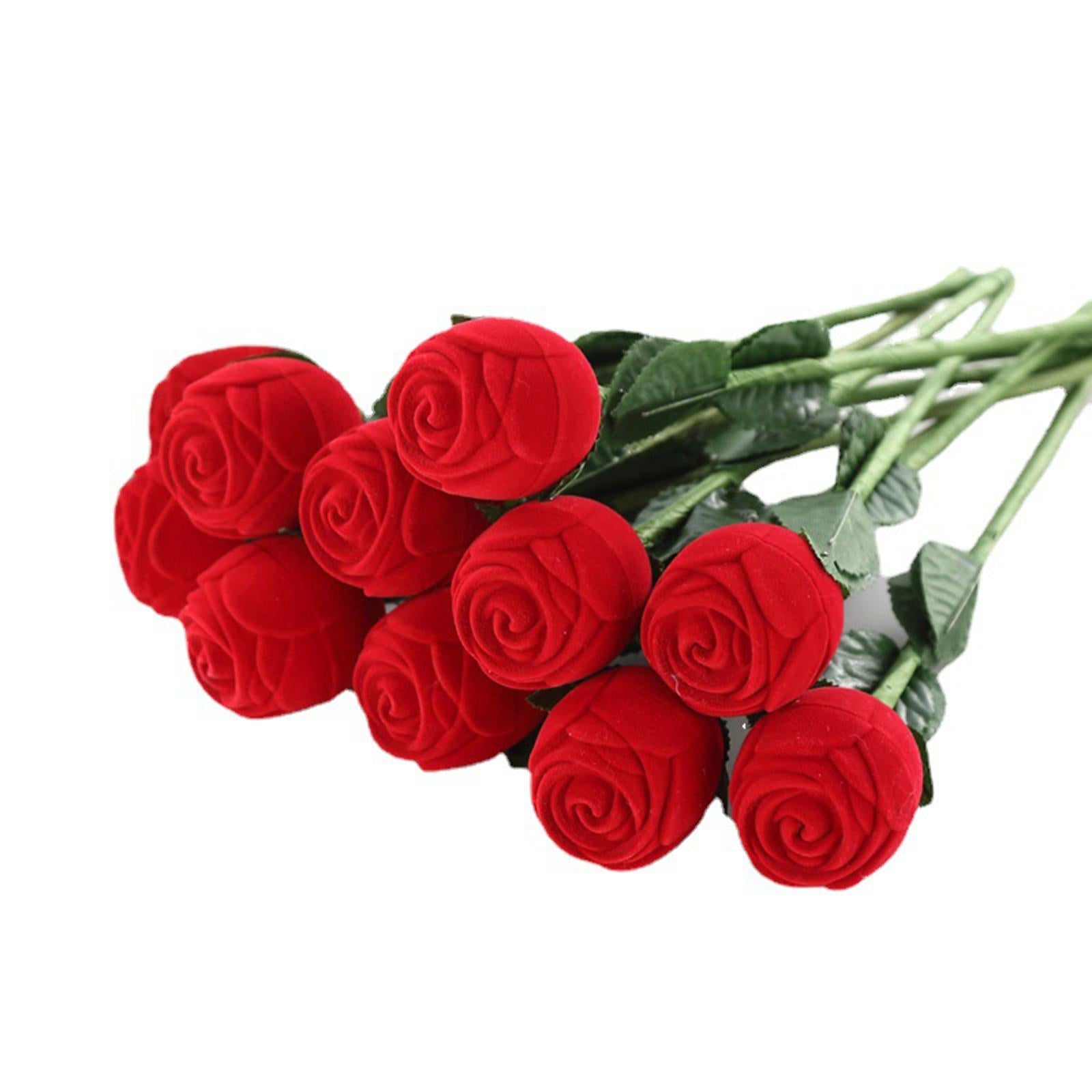 Romantic Valentines Day Rose Propose Ring Box Gift For Woman Fiancee Love