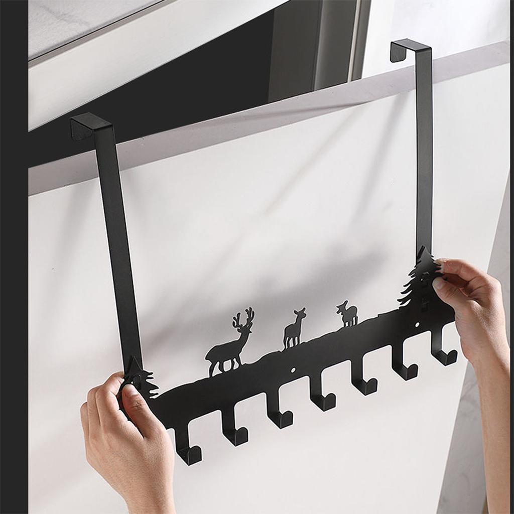 Over The Door Hooks Hanger Heavy-Duty Carbon Steel with 8 Hooks for Coat
