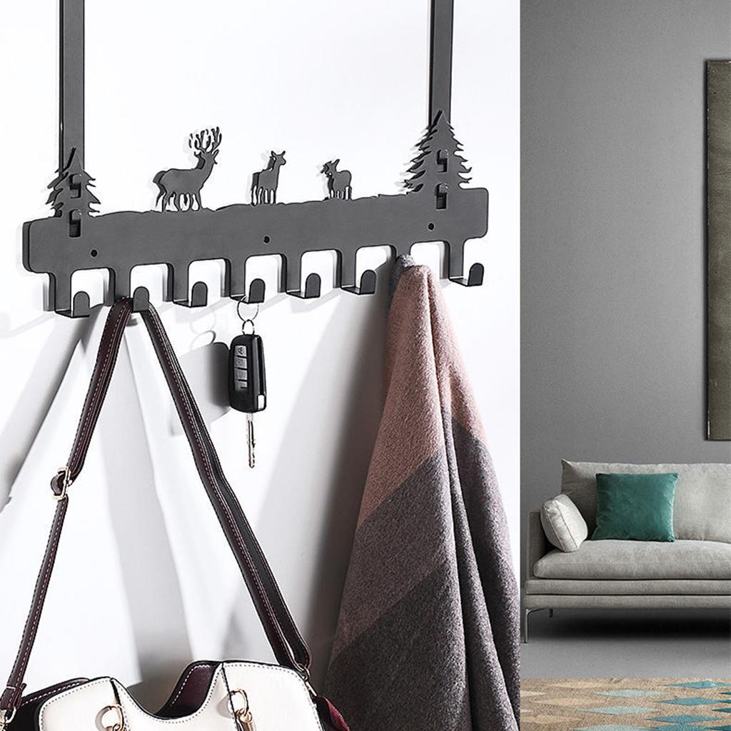 Over The Door Hooks Hanger Heavy-Duty Carbon Steel with 8 Hooks for Coat