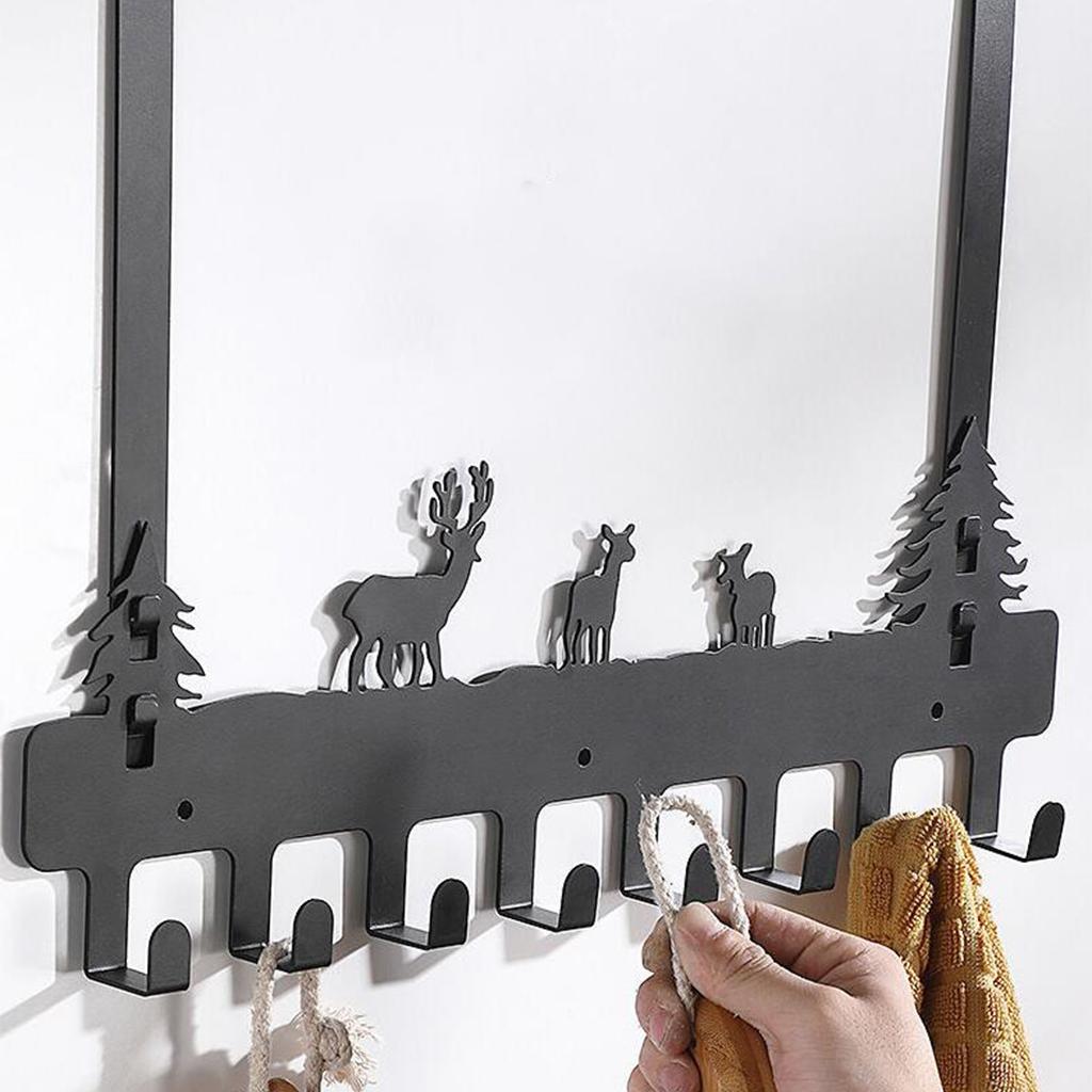 Over The Door Hooks Hanger Heavy-Duty Carbon Steel with 8 Hooks for Coat