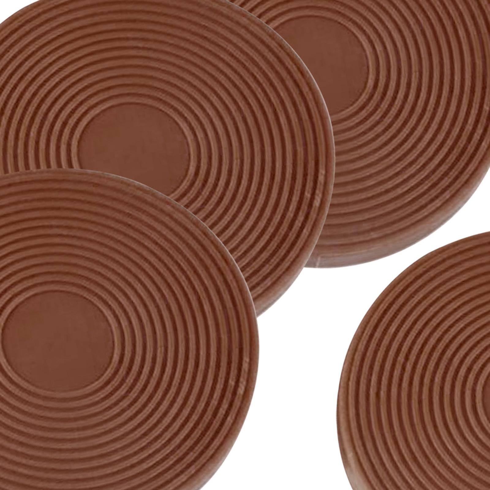 Anti-Slip Furniture Gripper Cups Round Coasters 43mm for Sofa Bed Pianos Light Brown