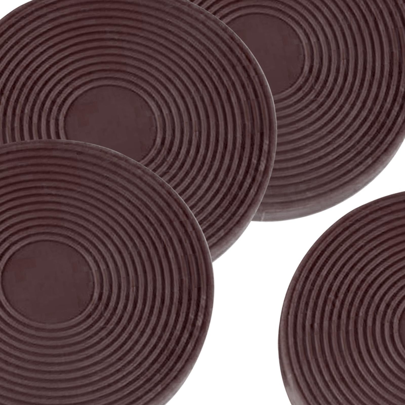 Anti-Slip Furniture Gripper Cups Round Coasters 43mm for Sofa Bed Pianos Dark Brown