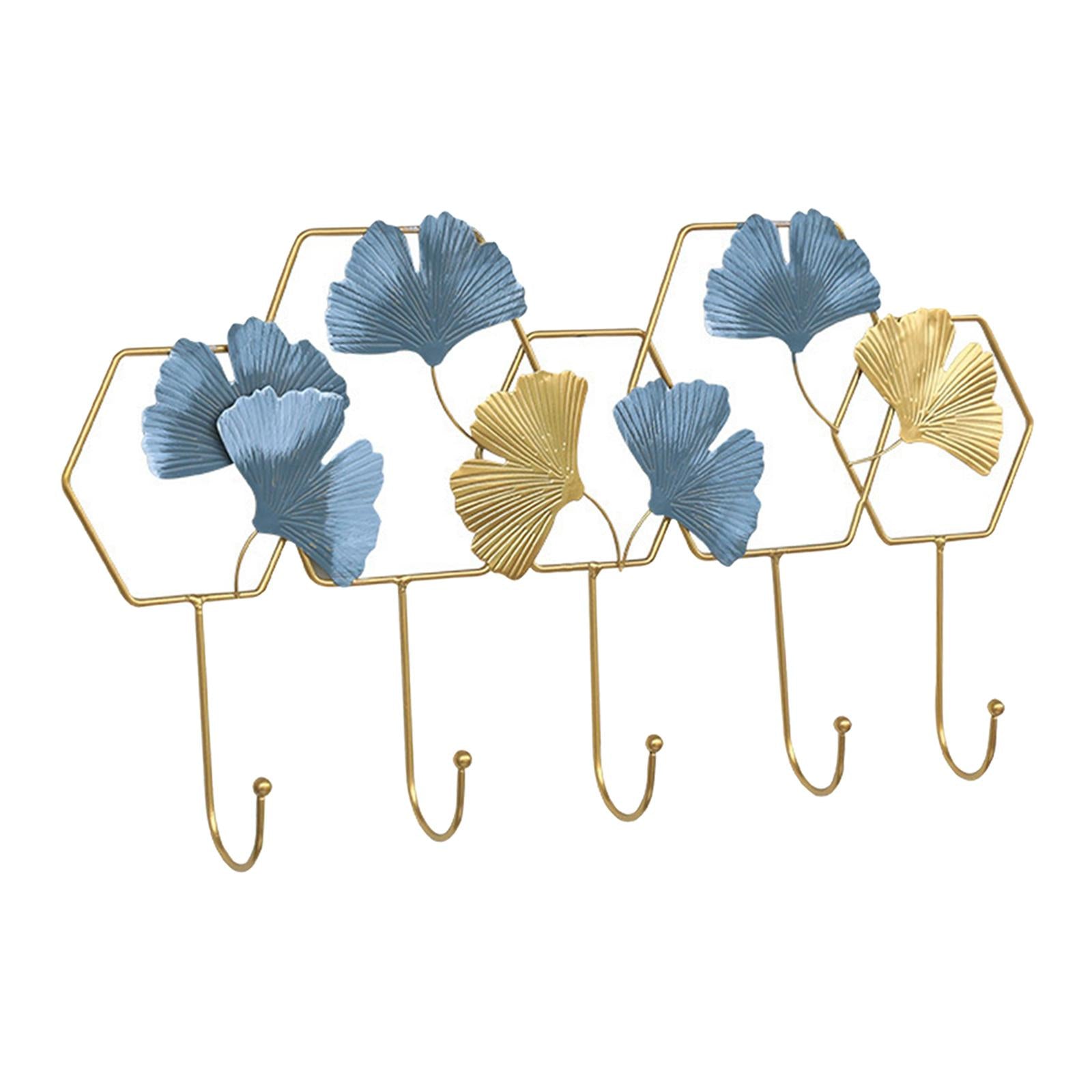 Ginkgo Leaf Hook Wall Hanger Scarf Umbrellas Entrance Porch Organize Rack Dual Color Hex