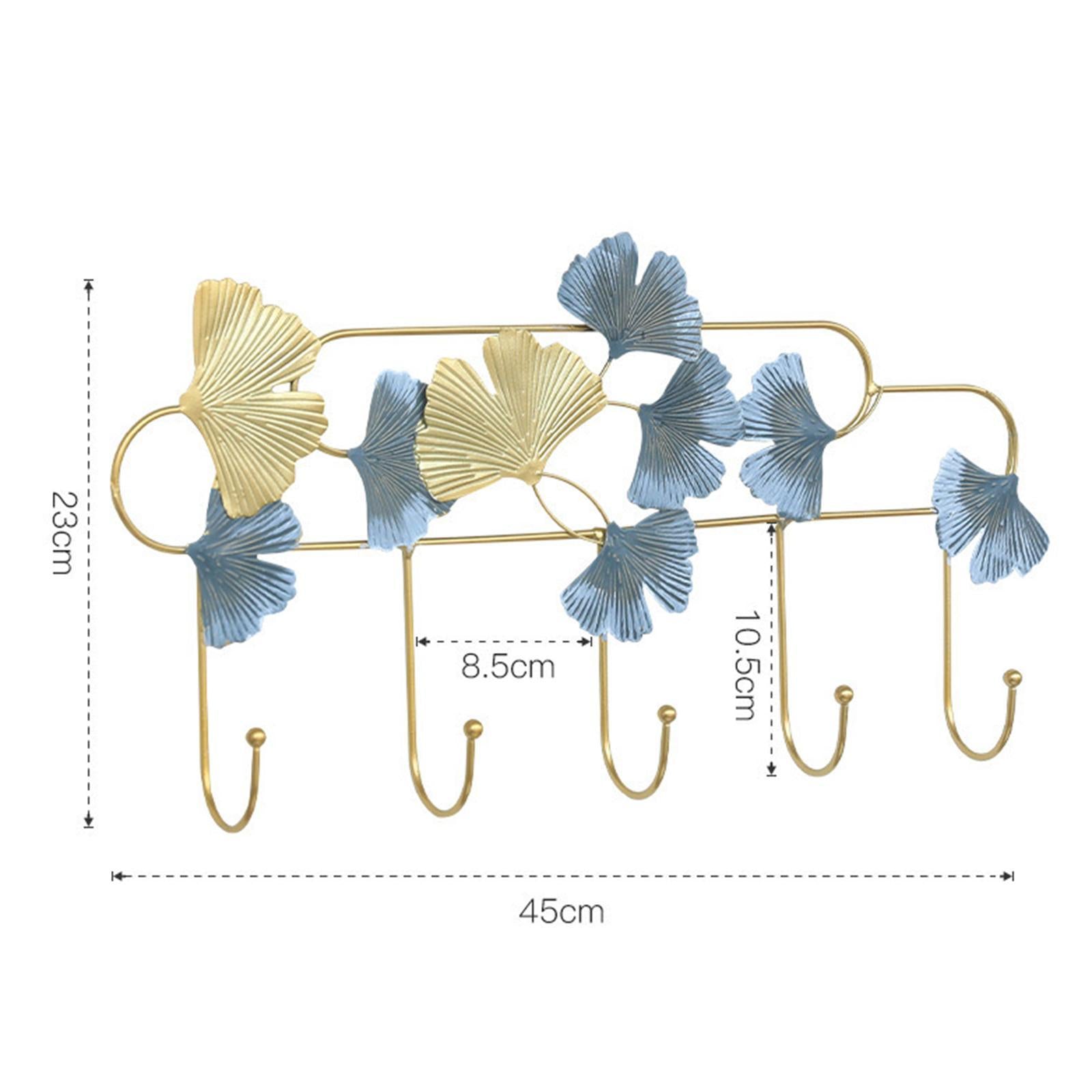 Ginkgo Leaf Hook Wall Hanger Scarf Umbrellas Entrance Porch Organize Rack Dual Color Round