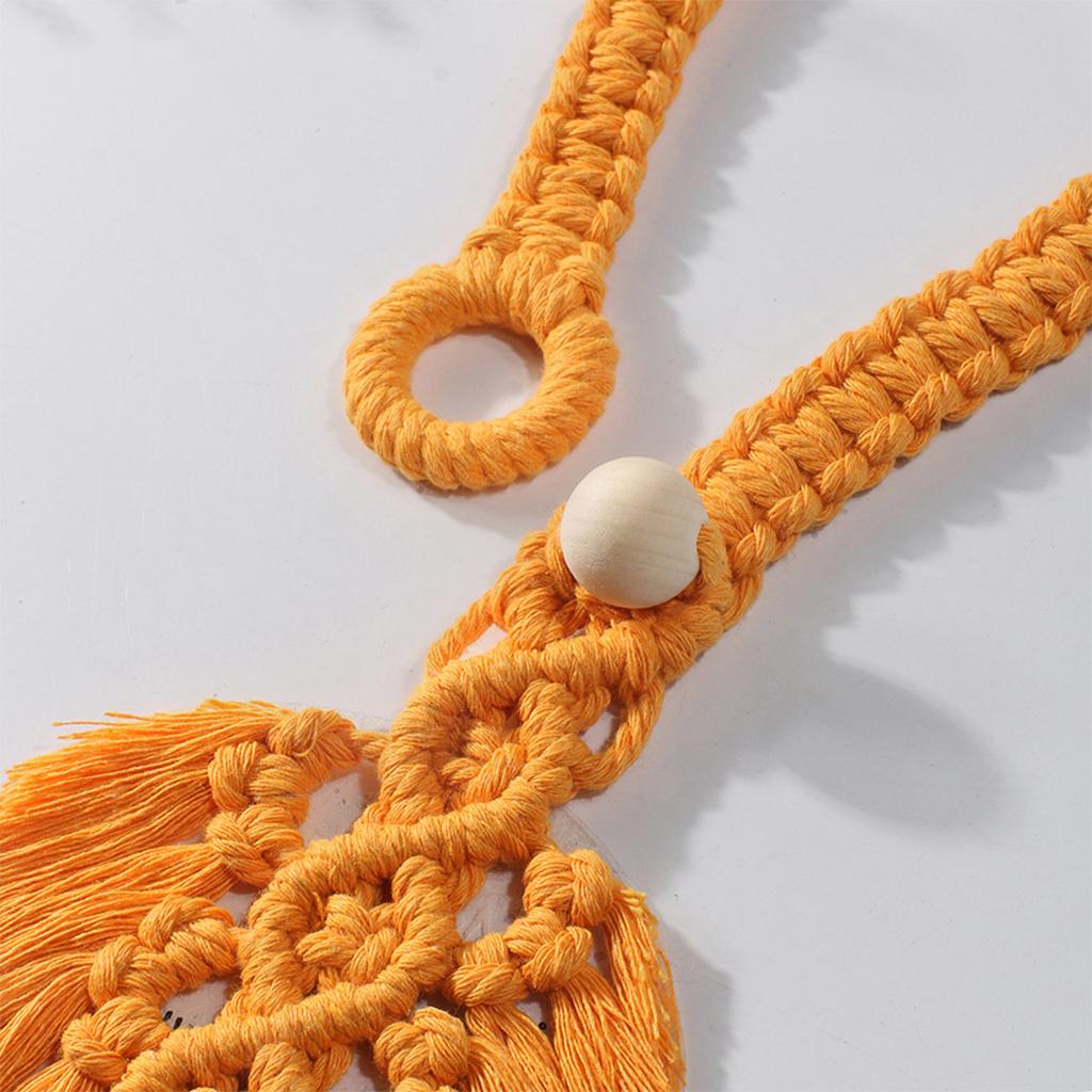 Boho Leaf Curtain Tie Rope Woven Tassel for Home Bedroom Living Room Decor Yellow