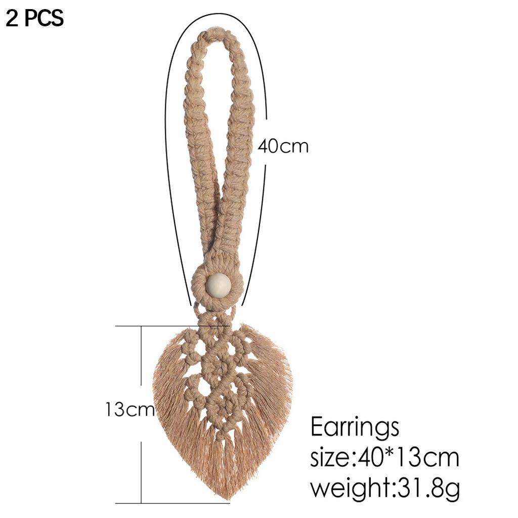 Boho Leaf Curtain Tie Rope Woven Tassel for Home Bedroom Living Room Decor Coffee