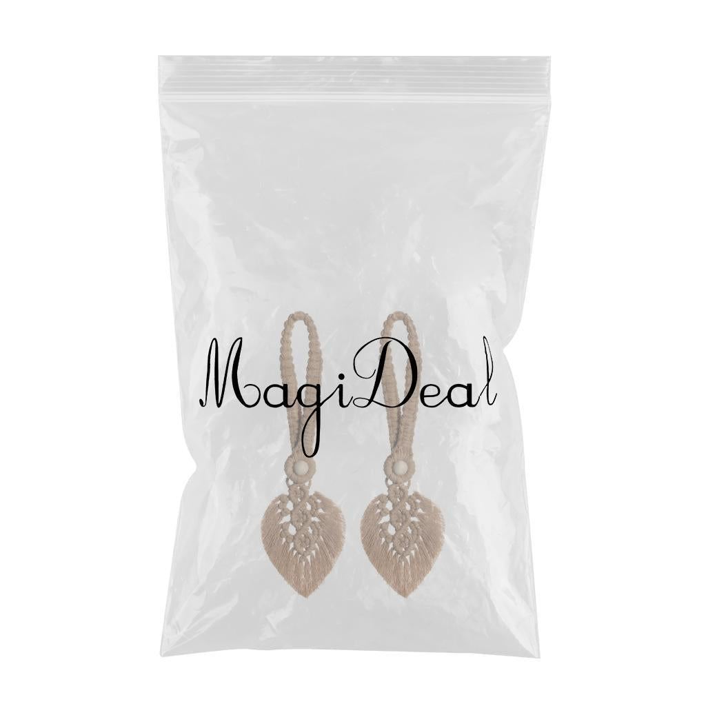 Boho Leaf Curtain Tie Rope Woven Tassel for Home Bedroom Living Room Decor Coffee