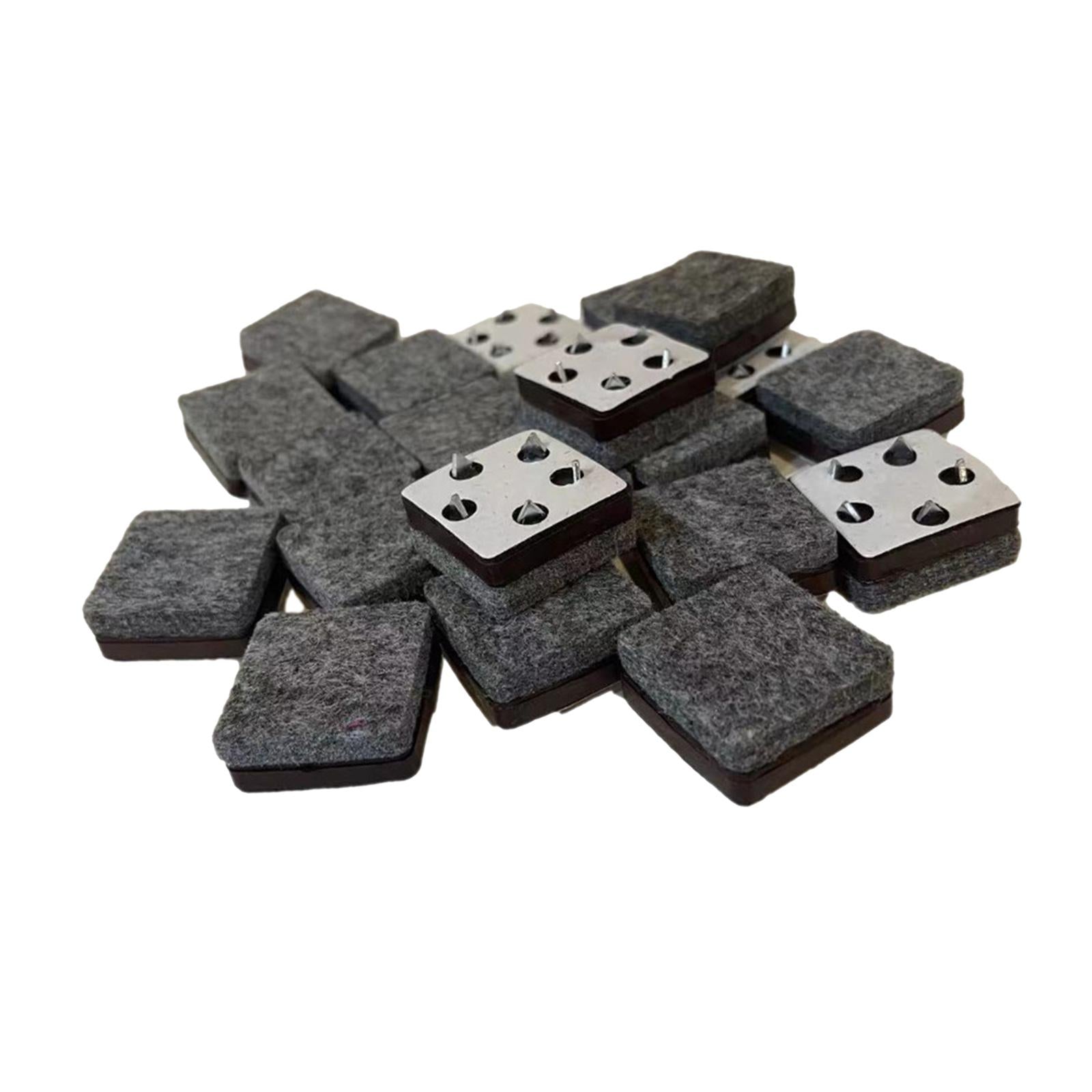 Non-slip Soft Nail-on Felt Floor Protectors Chair Leg Pad 20pcs Slide Guard 25mm Square