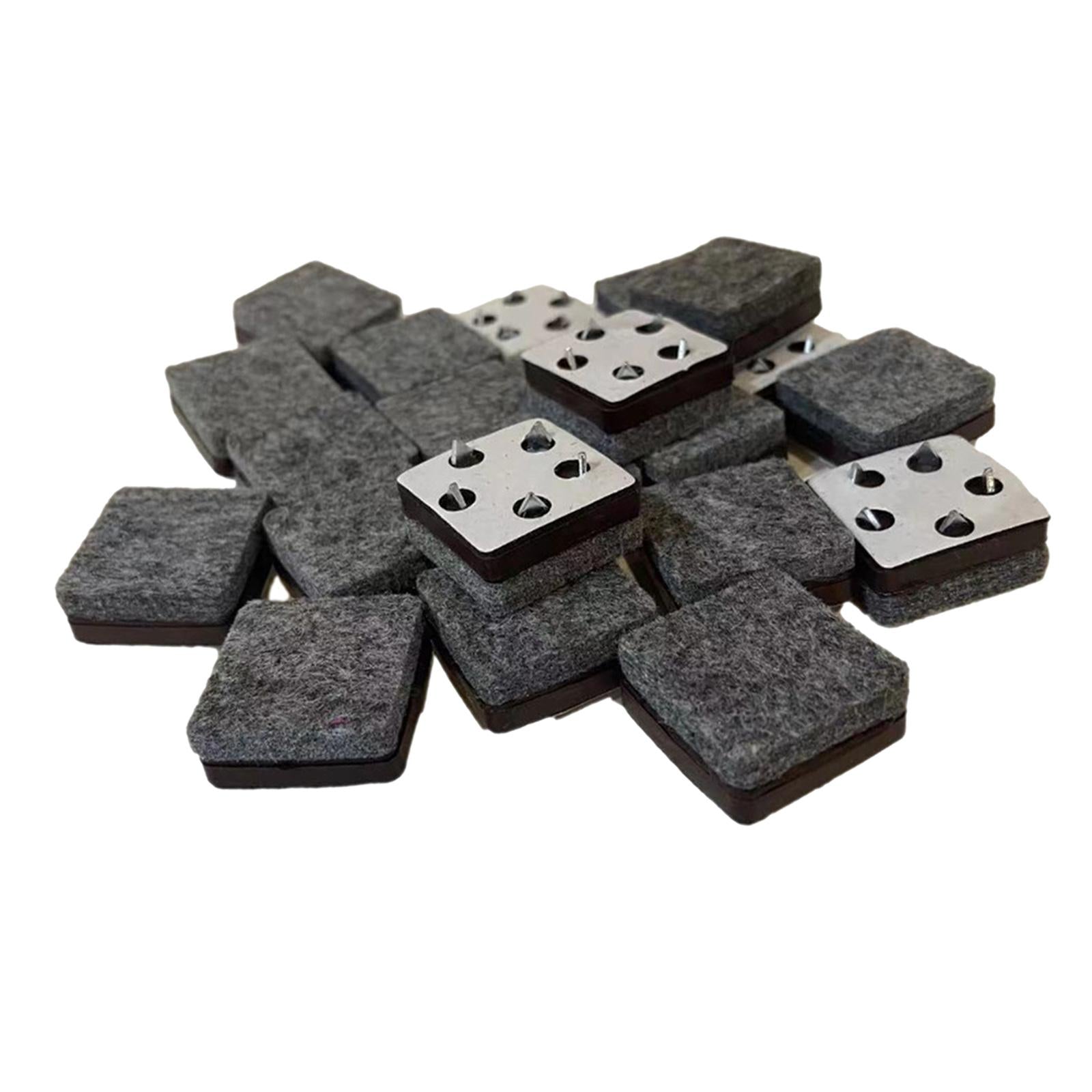 Non-slip Soft Nail-on Felt Floor Protectors Chair Leg Pad 20pcs Slide Guard 25mm Square
