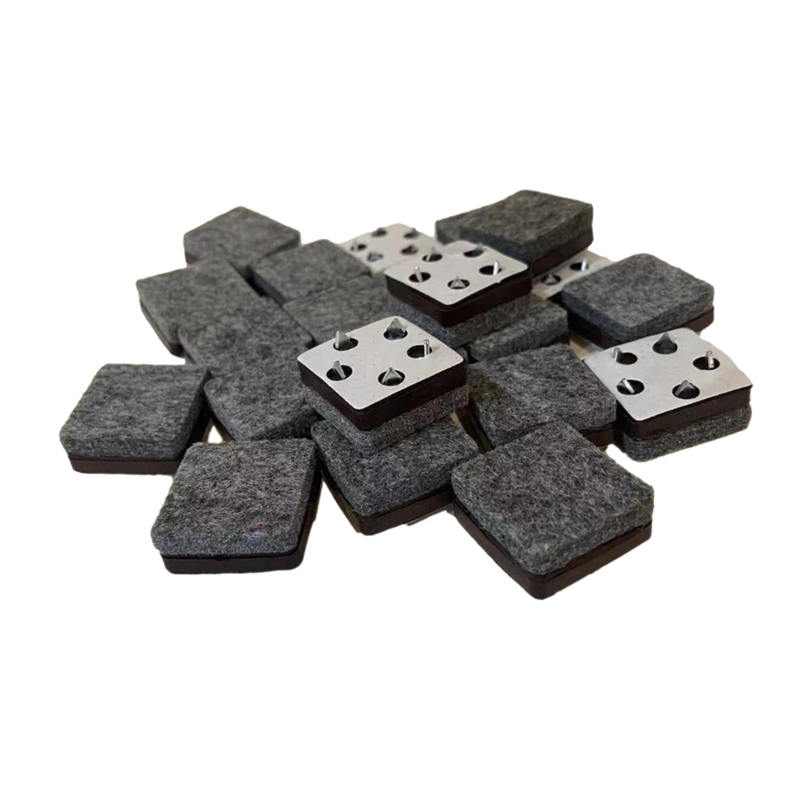 Non-slip Soft Nail-on Felt Floor Protectors Chair Leg Pad 20pcs Slide Guard 25mm Square