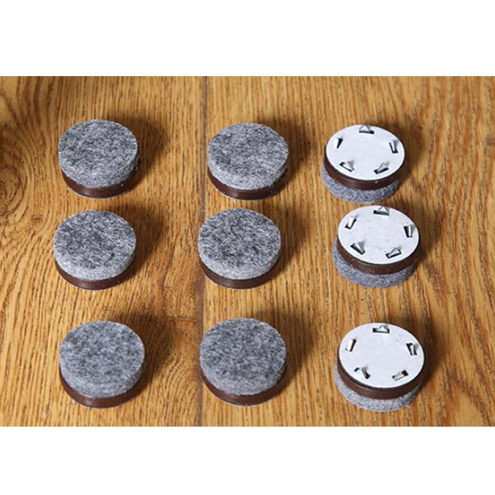 Non-slip Soft Nail-on Felt Floor Protectors Chair Leg Pad 20pcs Slide Guard 19mm Round