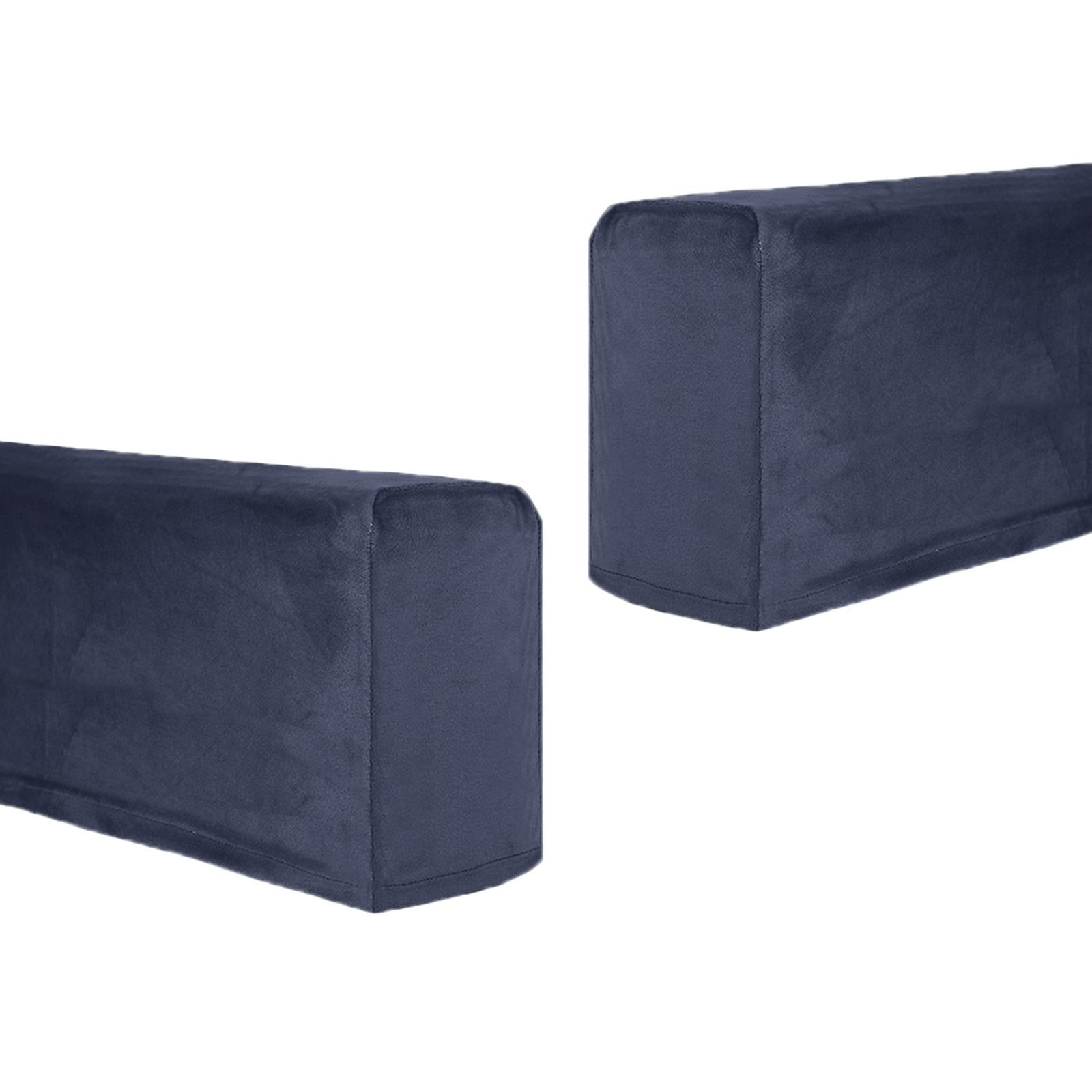 2pcs Sofa Armrest Cover Thickened Stretch Couch Arm Protector Removable Navy