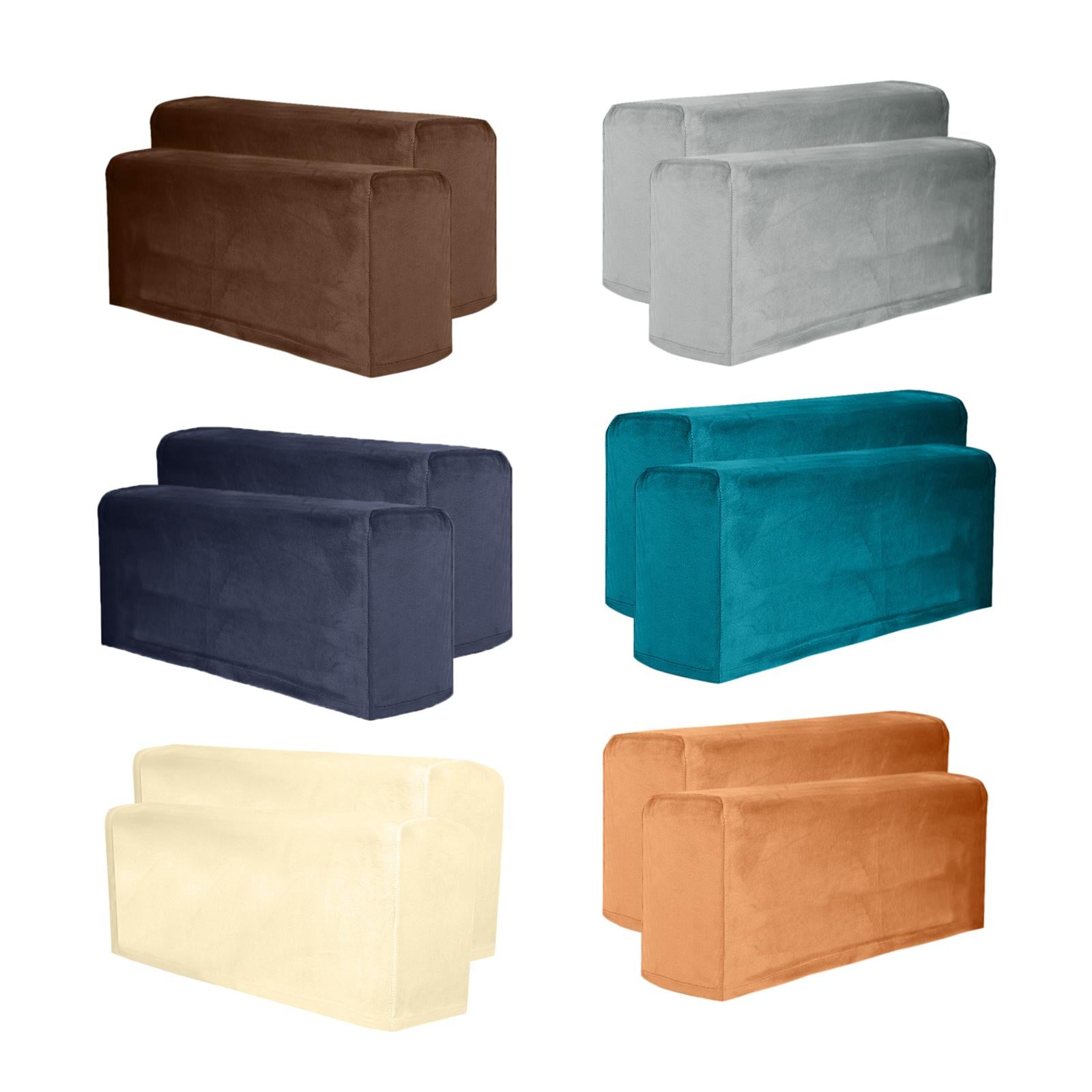 2pcs Sofa Armrest Cover Thickened Stretch Couch Arm Protector Removable Navy