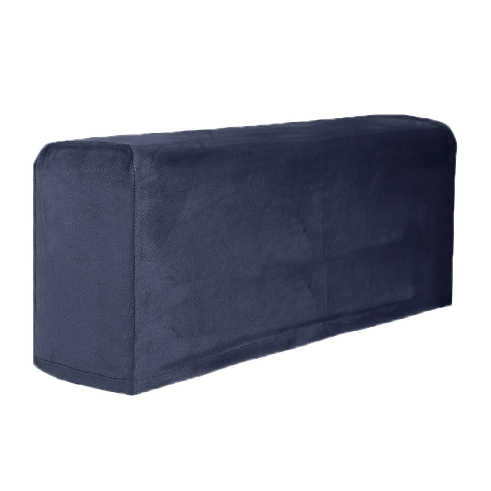 2pcs Sofa Armrest Cover Thickened Stretch Couch Arm Protector Removable Navy