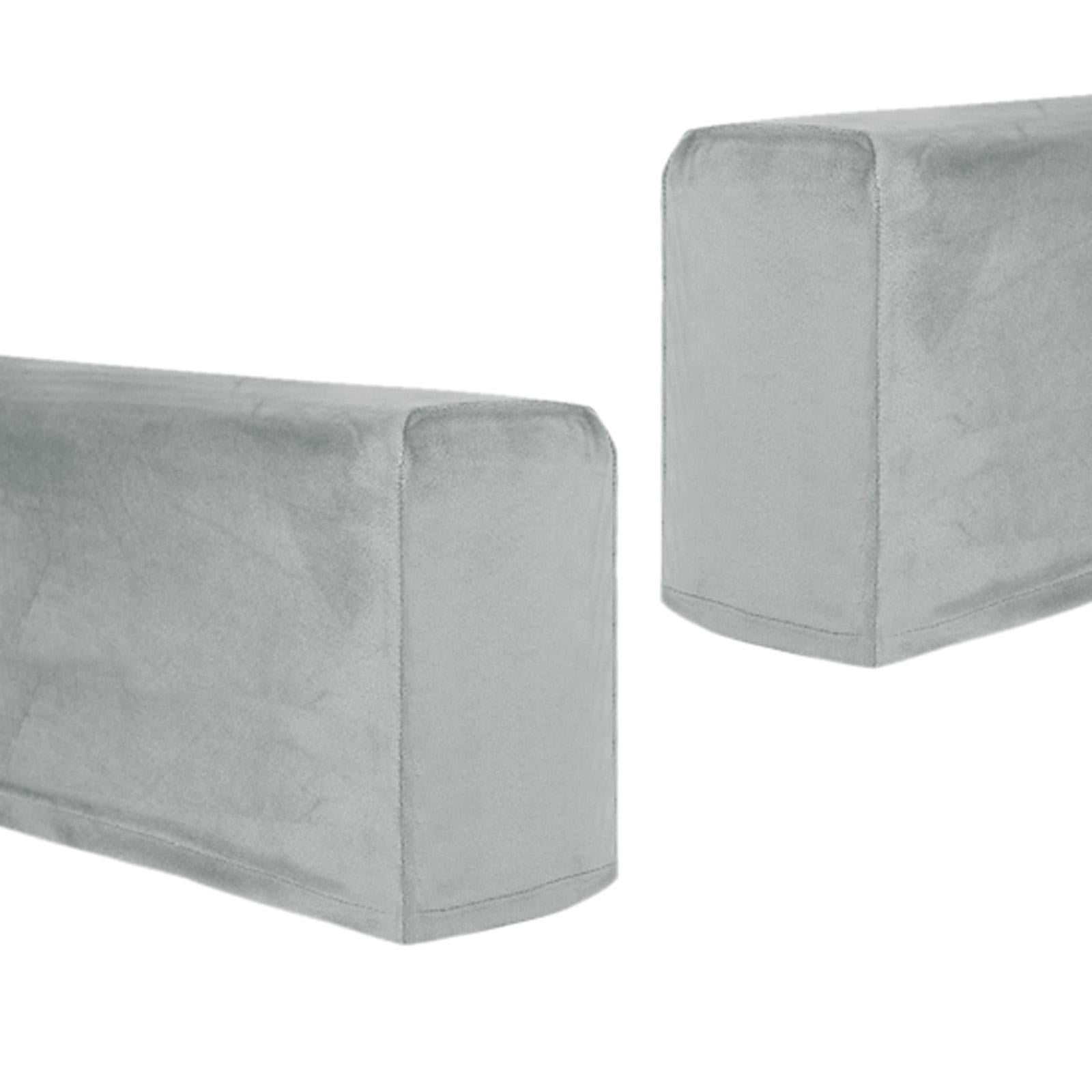 2pcs Sofa Armrest Cover Thickened Stretch Couch Arm Protector Removable Gray