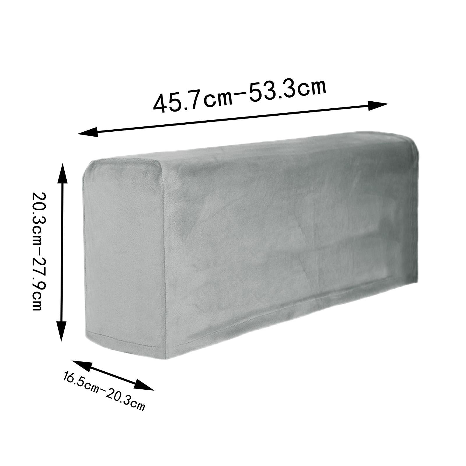 2pcs Sofa Armrest Cover Thickened Stretch Couch Arm Protector Removable Gray