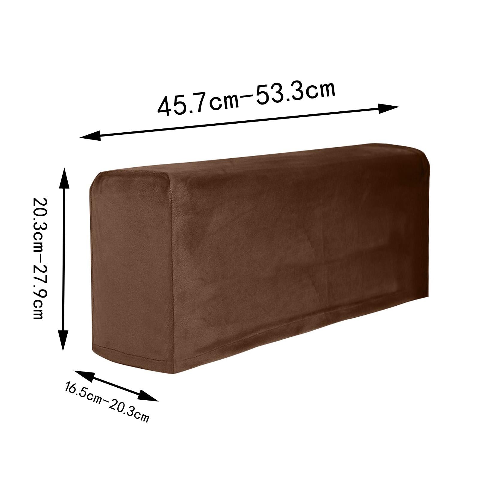 2pcs Sofa Armrest Cover Thickened Stretch Couch Arm Protector Removable Khaki