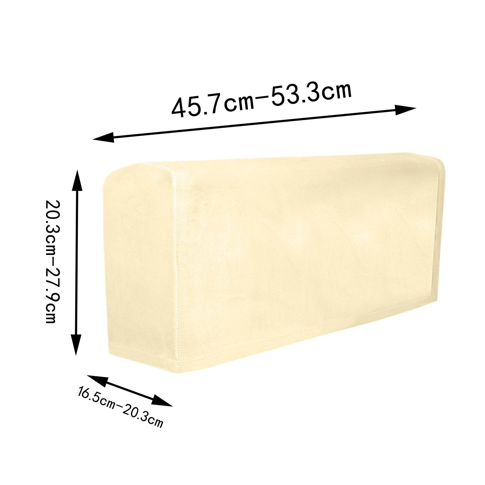 2pcs Sofa Armrest Cover Thickened Stretch Couch Arm Protector Removable Beige