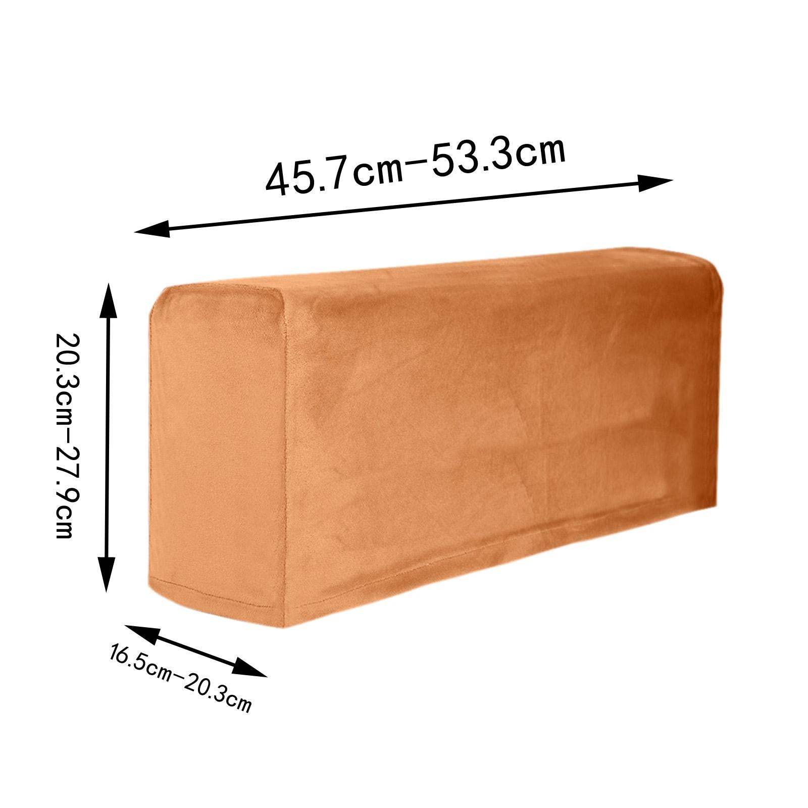 2pcs Sofa Armrest Cover Thickened Stretch Couch Arm Protector Removable Camel