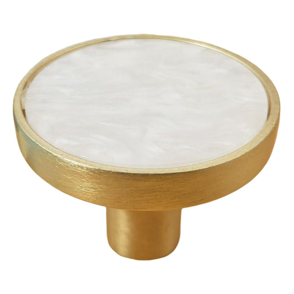 10pcs Round Kitchen Cabinet Knobs Brushed Pulls Single Hole Cabinet Handles white