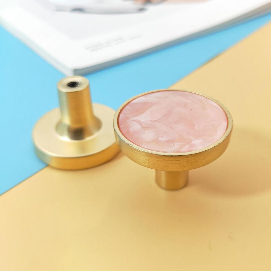 10pcs Round Kitchen Cabinet Knobs Brushed Pulls Single Hole Cabinet Handles pink