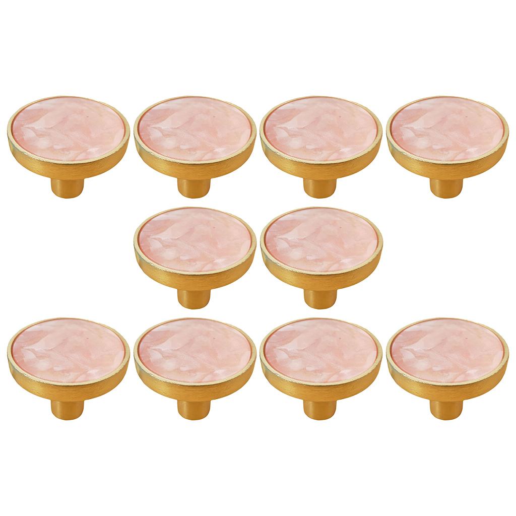 10pcs Round Kitchen Cabinet Knobs Brushed Pulls Single Hole Cabinet Handles pink
