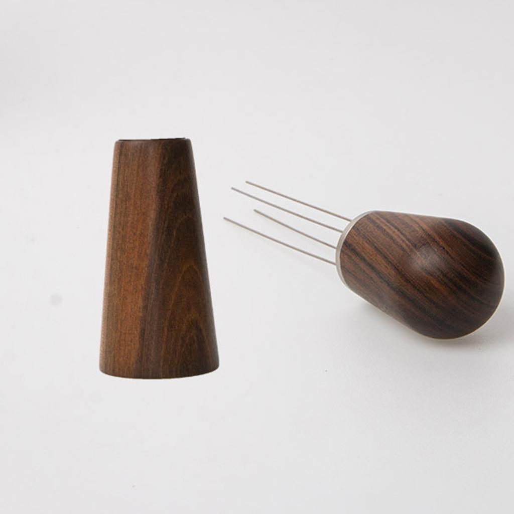 Coffee Loosener 4 Needle Type with Wooden Handle Coffee Stirring Powder