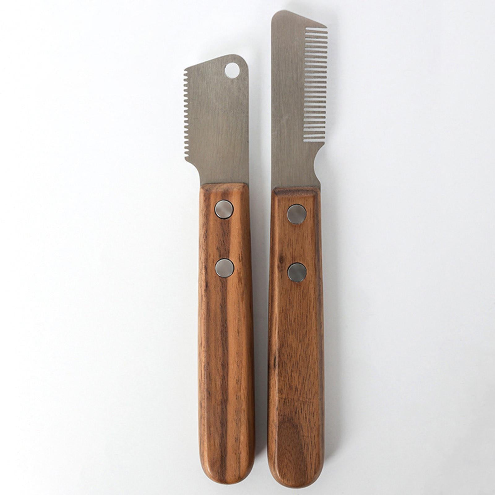 Pet Dog Comb Wooden Handle Dog Comb Hair Removal Grooming Tool Left