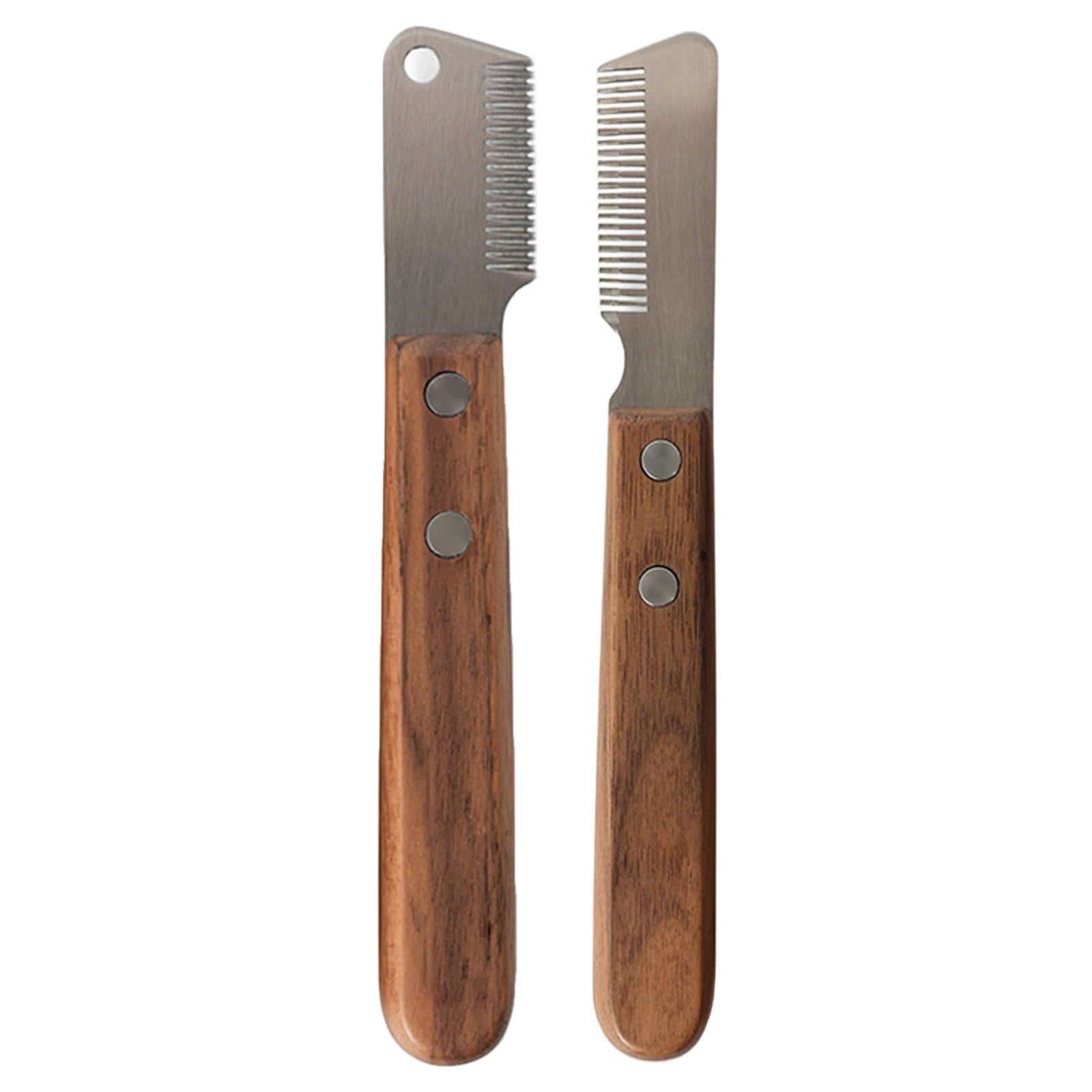 Pet Dog Comb Wooden Handle Dog Comb Hair Removal Grooming Tool Left