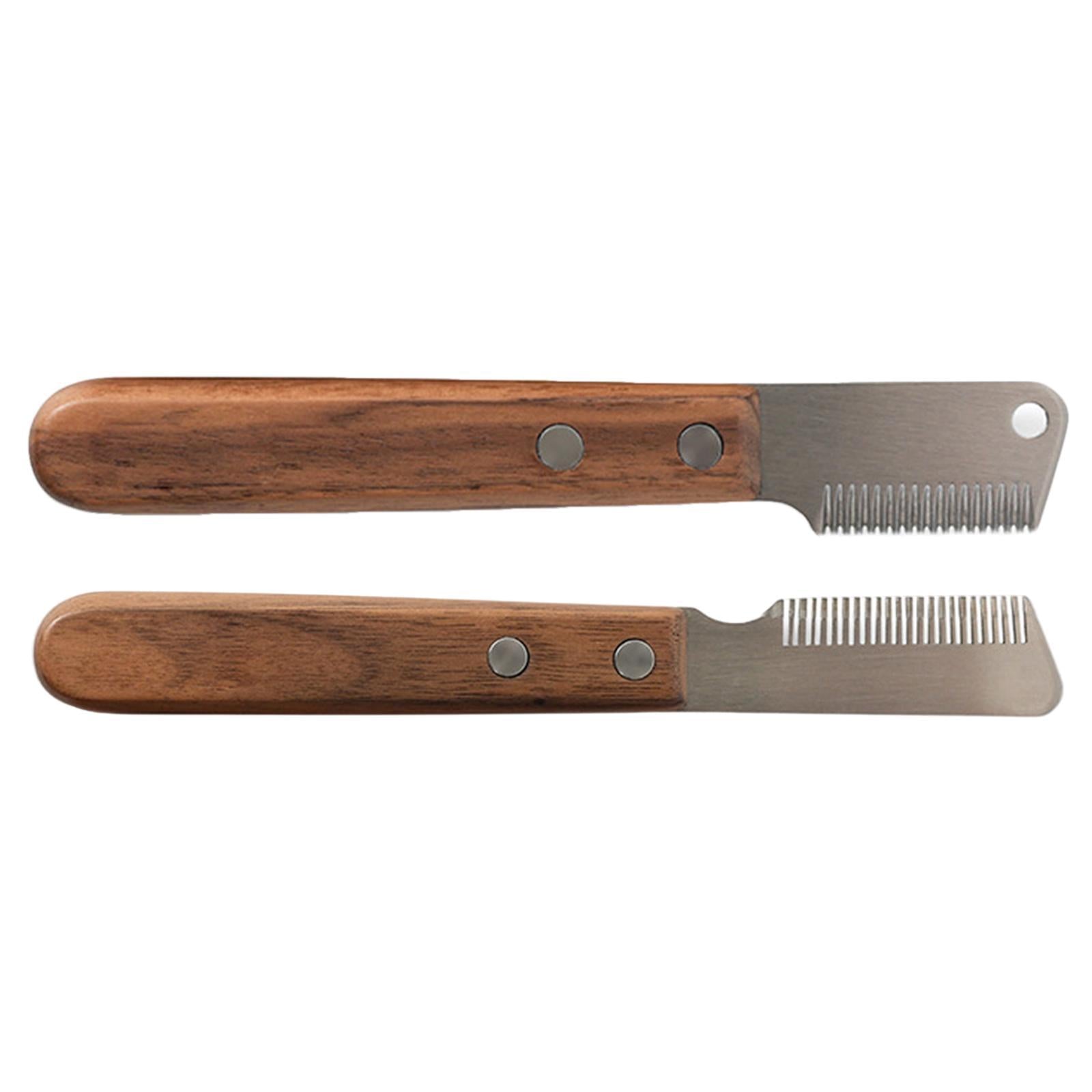 Pet Dog Comb Wooden Handle Dog Comb Hair Removal Grooming Tool Left