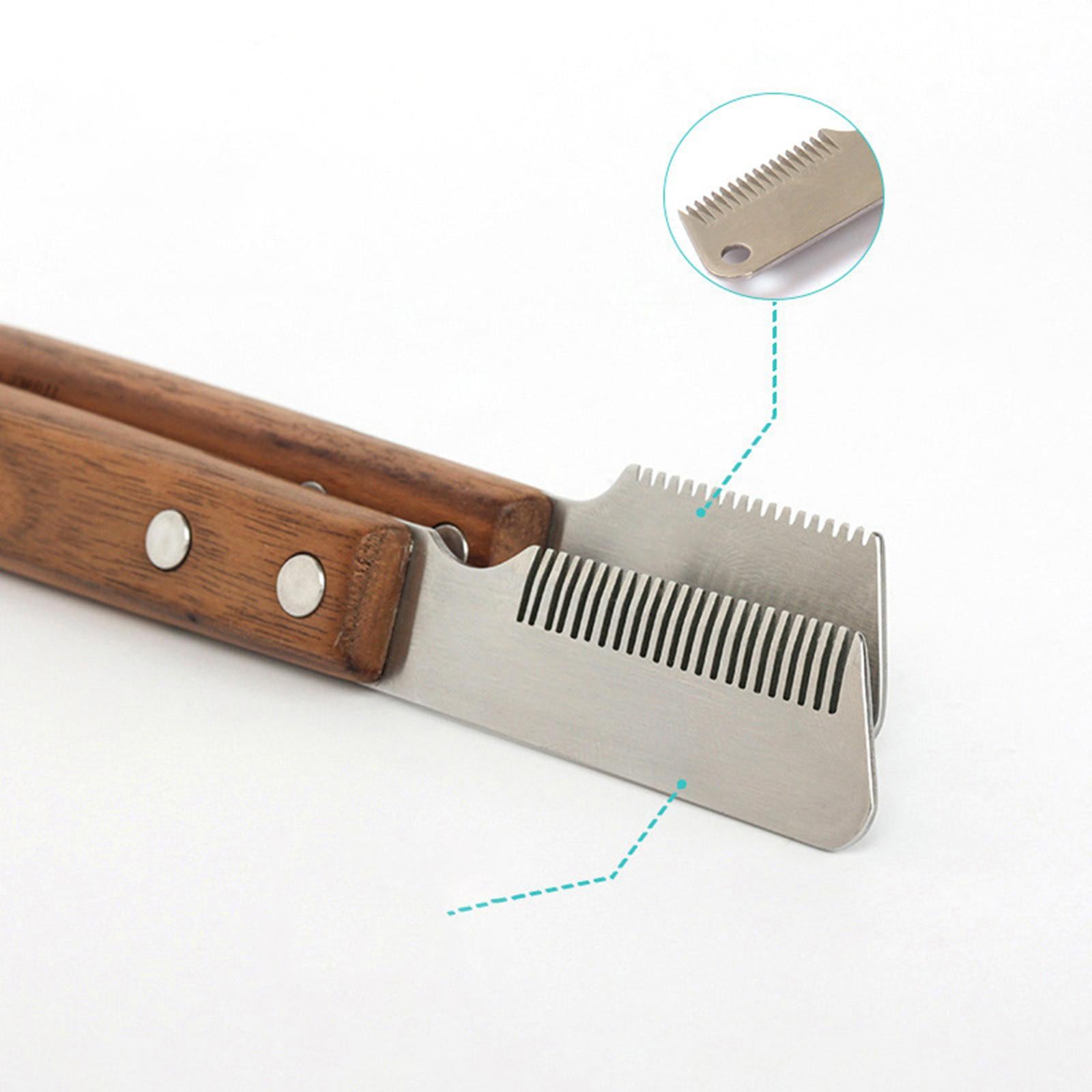 Pet Dog Comb Wooden Handle Dog Comb Hair Removal Grooming Tool Right