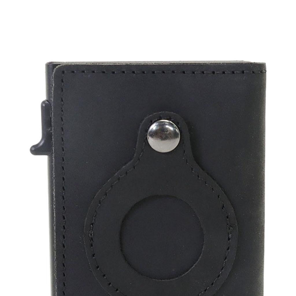 Retro Leather Wallet Slim Anti-Lost Cash Card Multifunctional Pocket Black