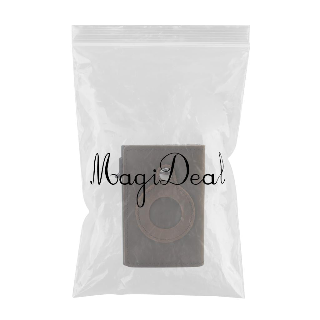Retro Leather Wallet Slim Anti-Lost Cash Card Multifunctional Pocket Coffee