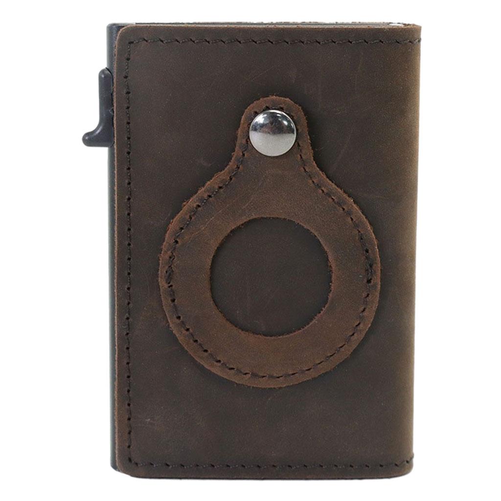 Retro Leather Wallet Slim Anti-Lost Cash Card Multifunctional Pocket Coffee