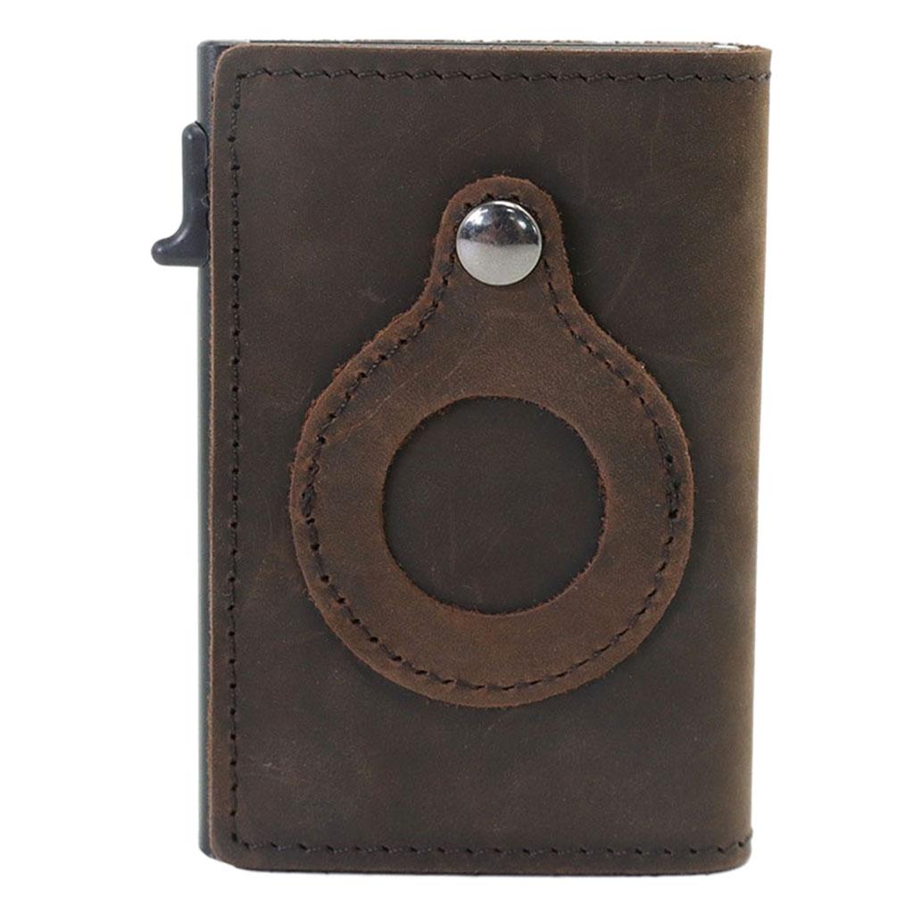 Retro Leather Wallet Slim Anti-Lost Cash Card Multifunctional Pocket Coffee