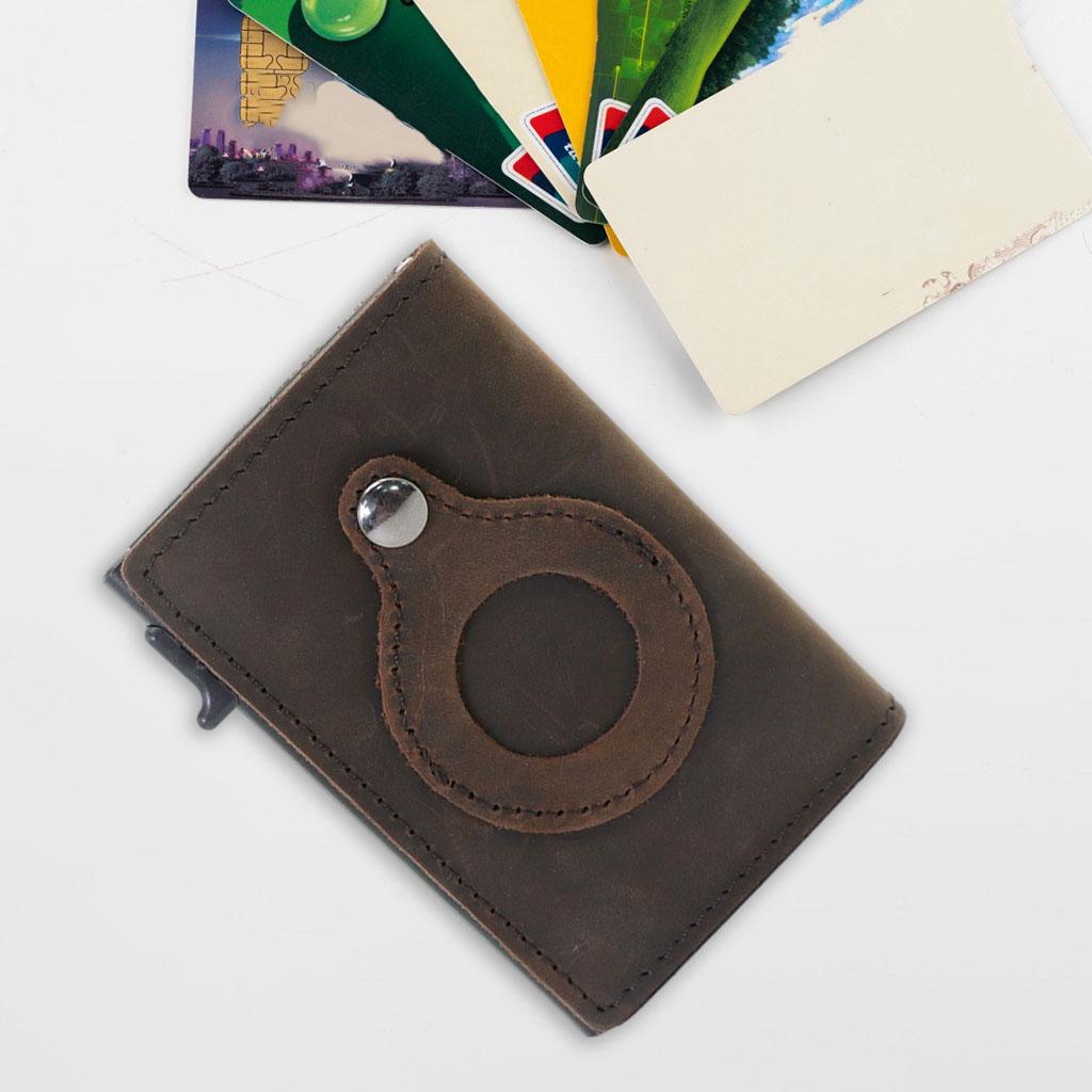 Retro Leather Wallet Slim Anti-Lost Cash Card Multifunctional Pocket Coffee