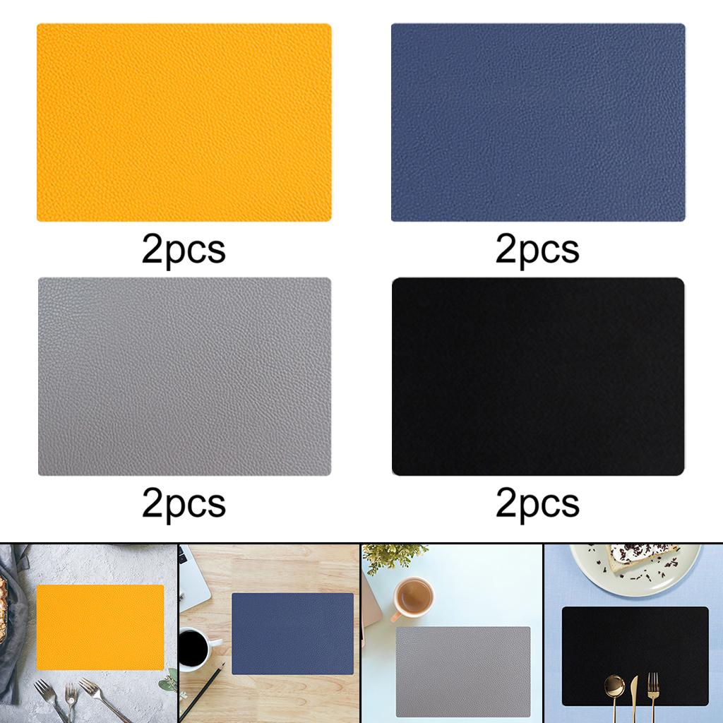 2pcs Placemat Heat Insulation Table Mat Coaster Cup Cushion for Dining Table Yellow