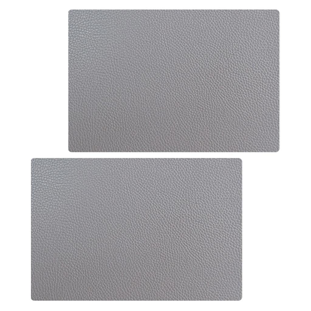 2pcs Placemat Heat Insulation Table Mat Coaster Cup Cushion for Dining Table Gray
