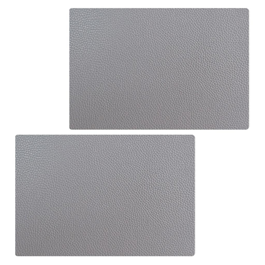 2pcs Placemat Heat Insulation Table Mat Coaster Cup Cushion for Dining Table Gray