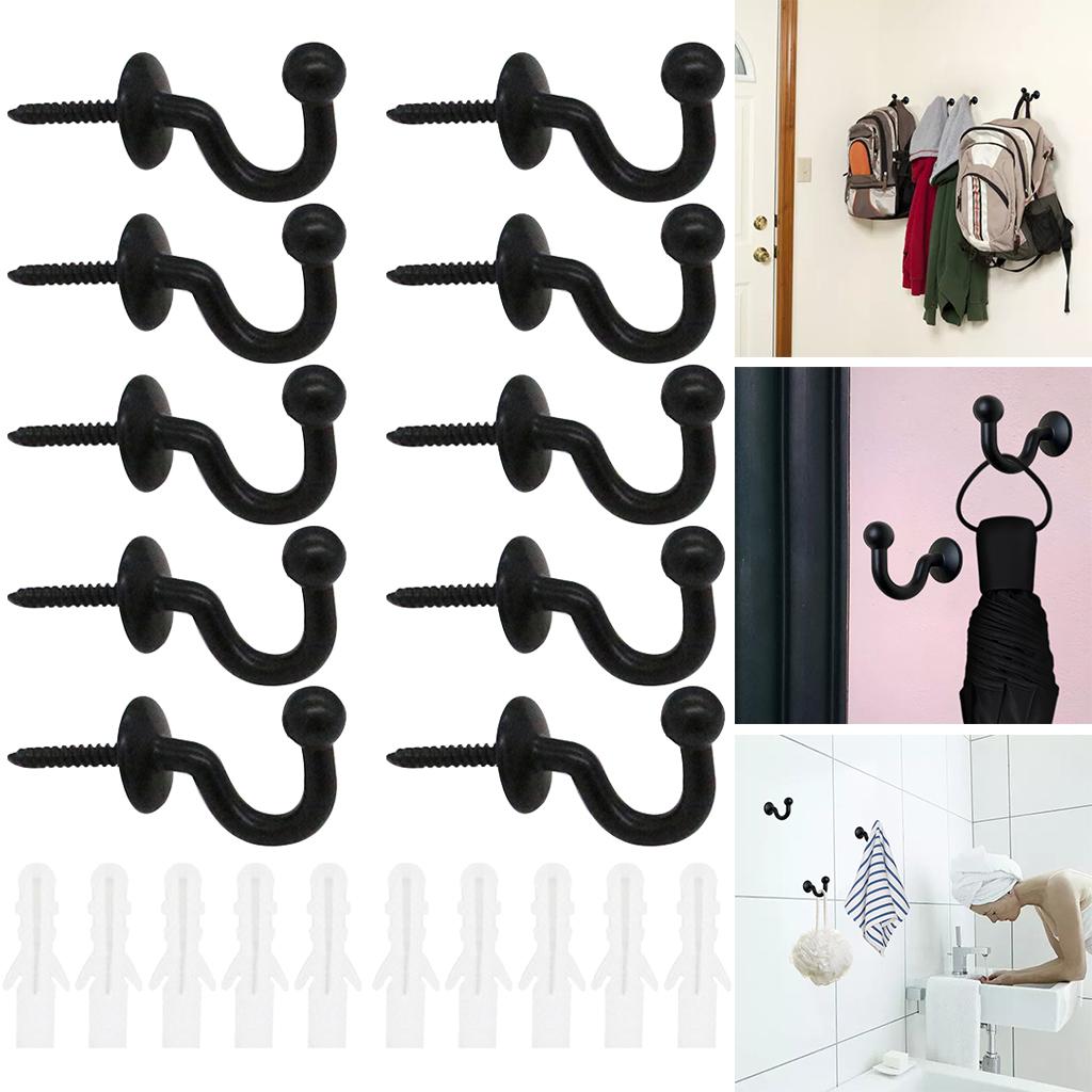 Wall Mounted Hook Coat Hats Towel Decorative Wall Hooks for Apartments 10pcs