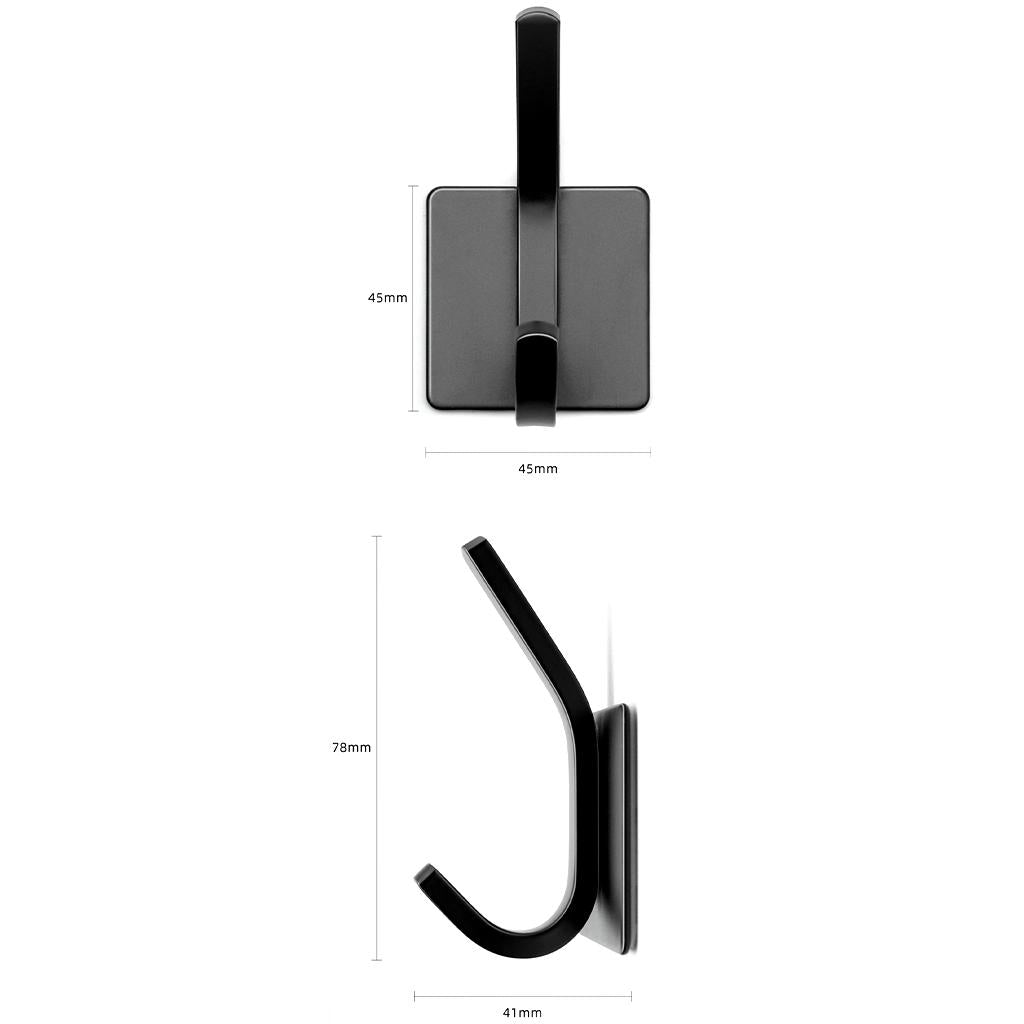6pcs Hooks Towel Hooks Hanging Hooks for Kitchen Bathroom Home Accessories Black