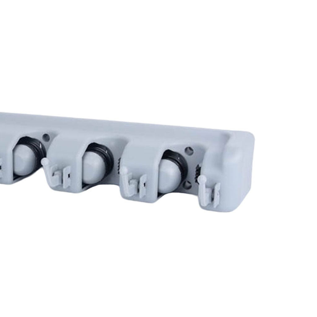 Plastic Mop Holder 5 Slots 6 Hooks Dusters Household Bathroom Accessories Gray