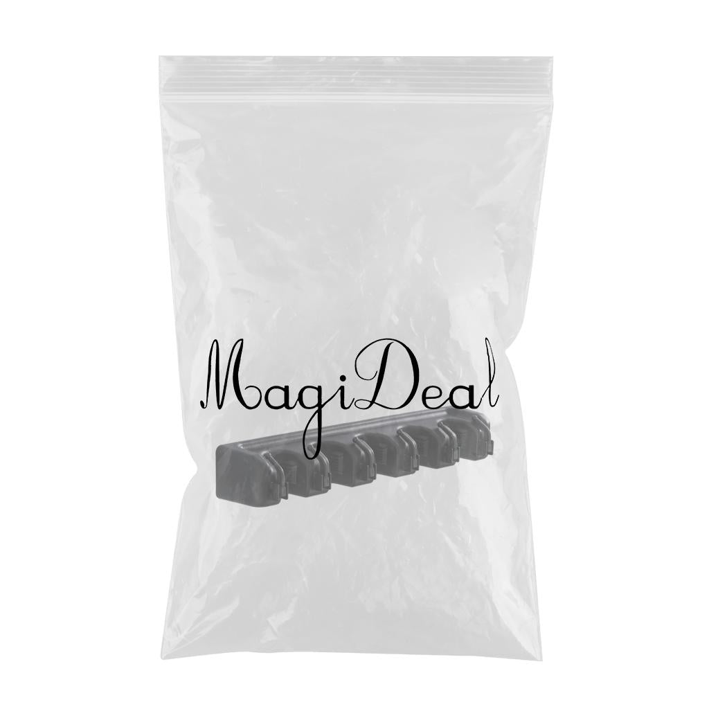 Plastic Mop Holder 5 Slots 6 Hooks Dusters Household Bathroom Accessories Black