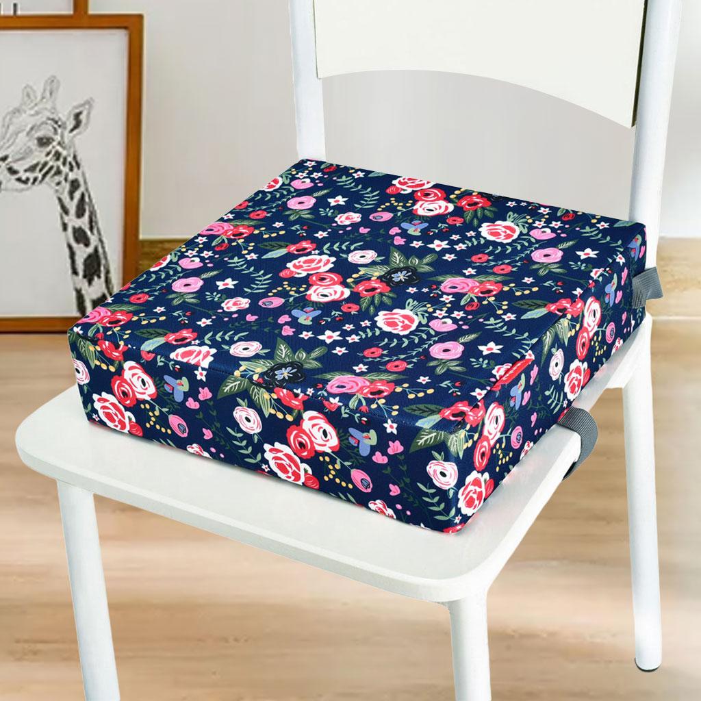 Toddler Booster Seat Heightening Washable Chair Seat for Dining Kid Flowers