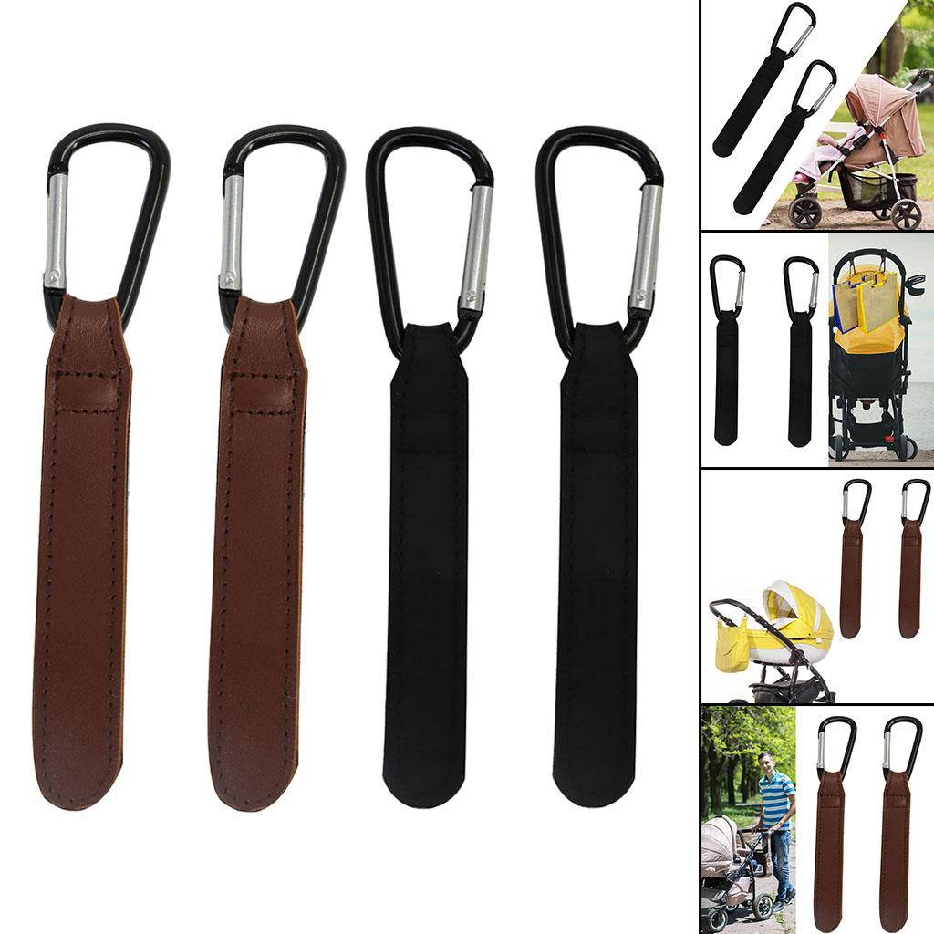 2 x Stroller Hooks Strap Hang Rotatable convenient for Buggy Mommy  black