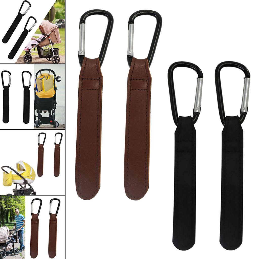 2 x Stroller Hooks Strap Hang Rotatable convenient for Buggy Mommy  black